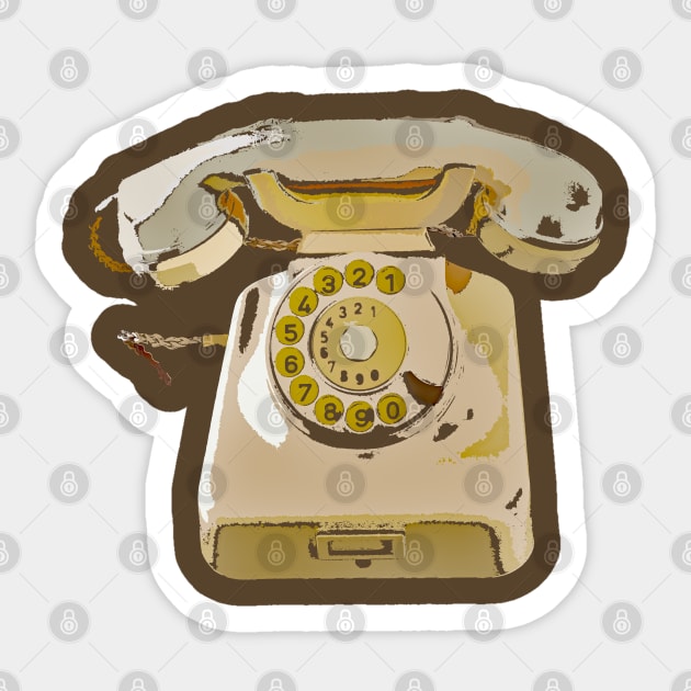 Old, last century telephone Sticker by NadJac